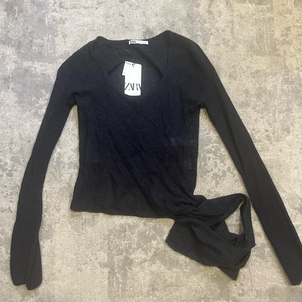Zara Black Wrap Sweater
